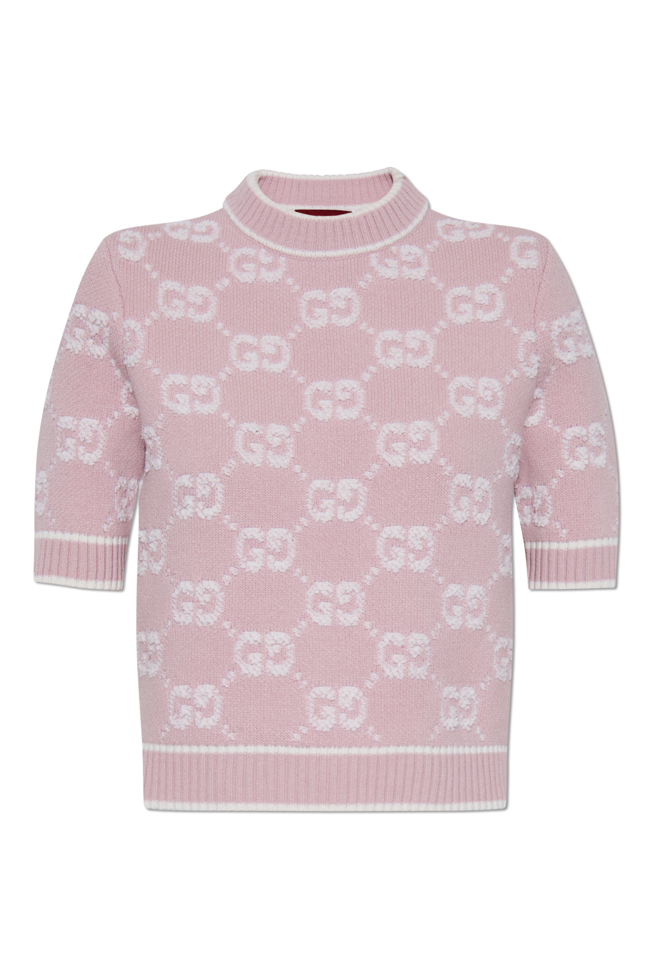 ばね【美品】GUCCI グッチ　アンゴラニット　セーター　ピンク　Mサイズ 美品】GUCCI グッチ アンゴラニット セーター ピンク Mサイズ